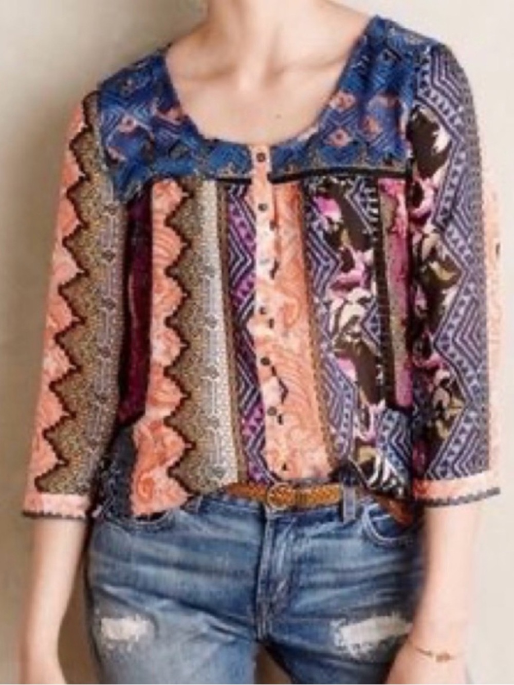 Anthropologie Vanessa Virginia
Embroidered babydoll blouse top sz 10 M